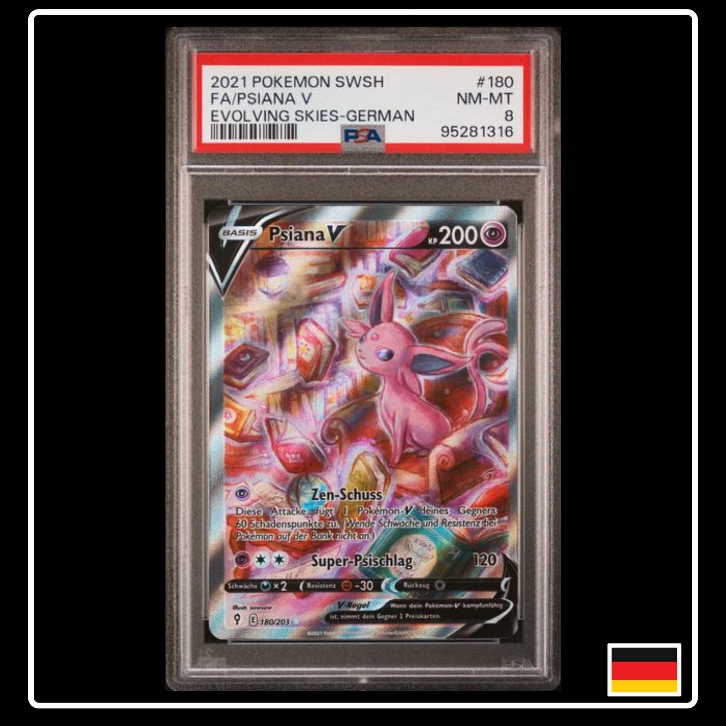 Psiana V Alt Art PSA 8 Pokemon Drachenwandel