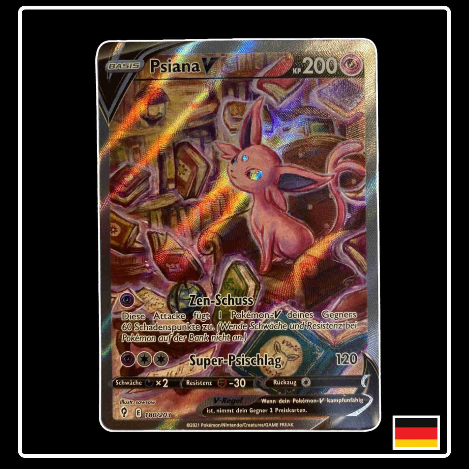 Psiana V Alt Art 180/203 Pokemon Karte aus dem Set Drachenwandel