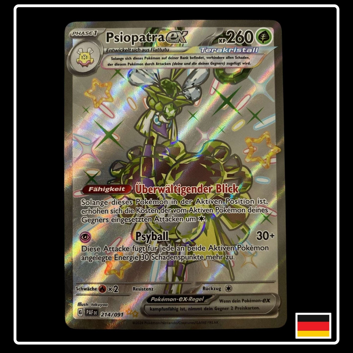 Shiny Psiopatra ex Full Art Pokemon Karte aus Paldeas Schicksale