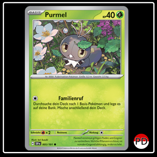 Purmel 005/191 Pokemon Stürmische Funken Sammelkarten