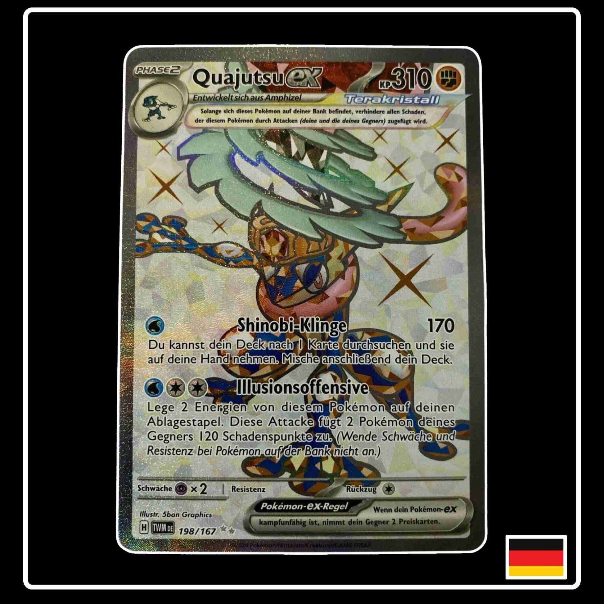 Quajutsu ex Full Art 198/167 Pokemon Karte aus Maskerade im Zwielicht