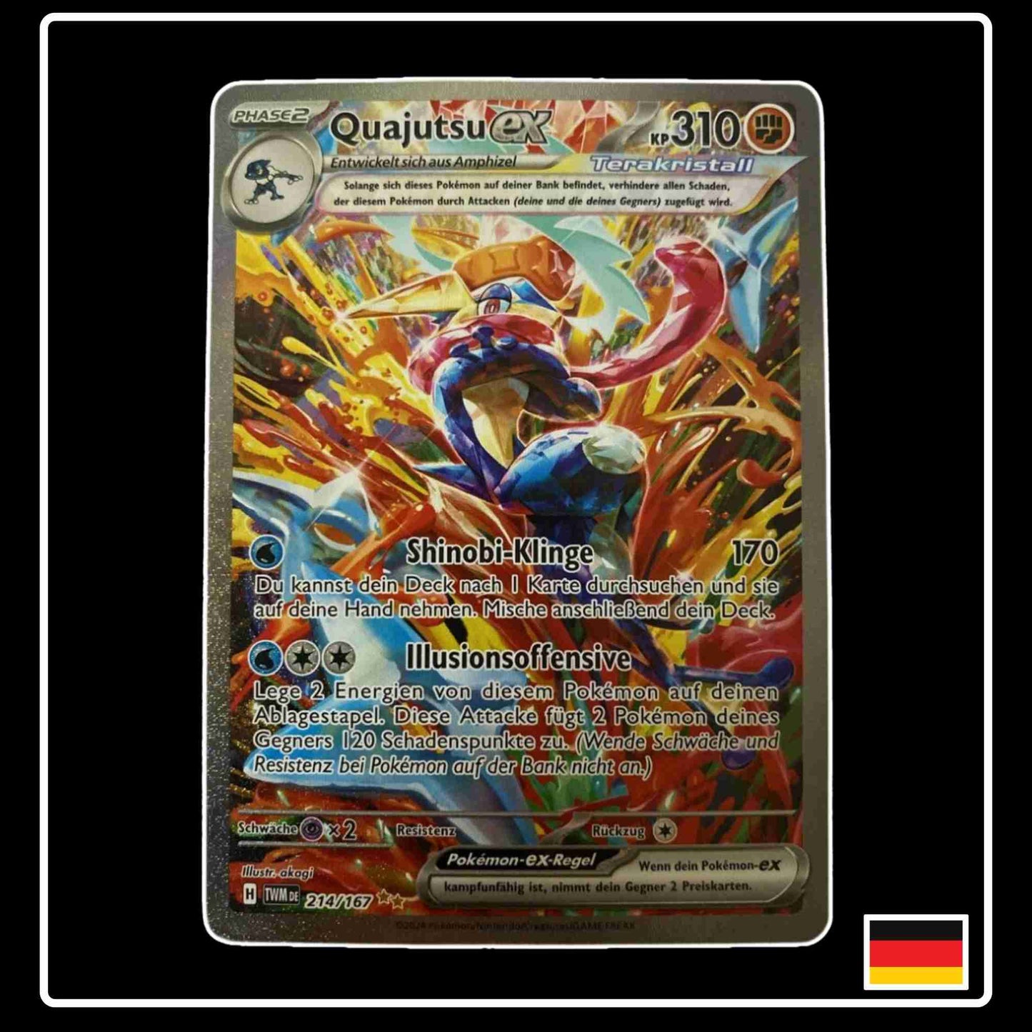 Quajutsu ex SIR 214/167 Pokemon Karte aus Maskerade im Zwielicht