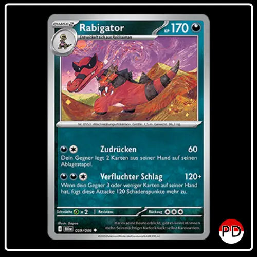 Rabigator 059/086 Pokemon Schwarze Blitze