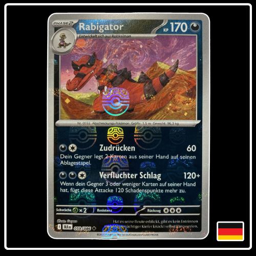 Rabigator Meisterball 059/086 Pokemon Schwarze Blitze