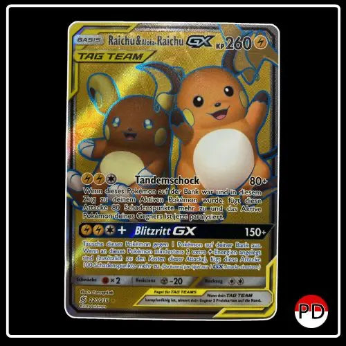Raichu & Alola-Raichu GX Full Art 220/236 Pokemon Bund der Gleichgesinnten
