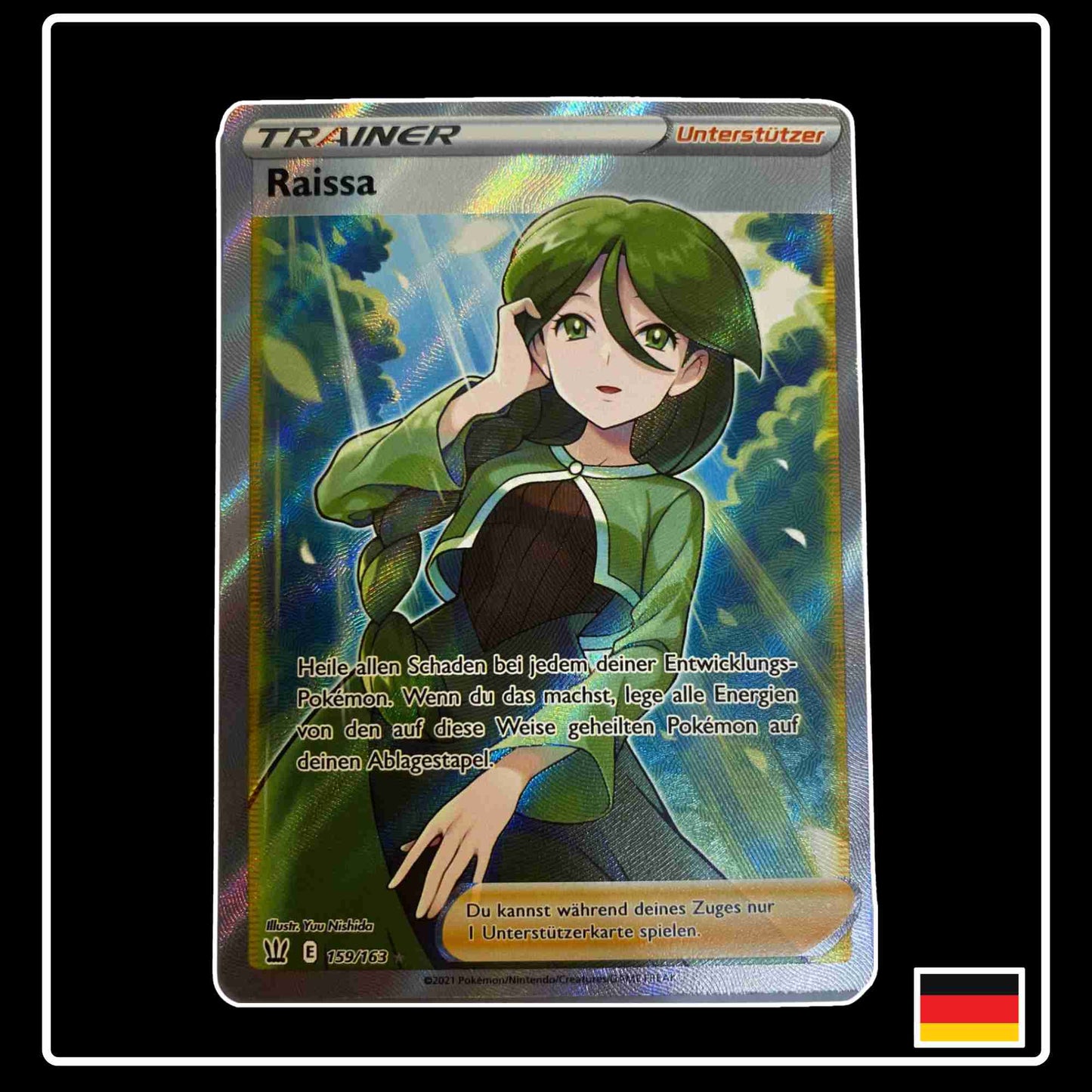 Pokemon Karte FRaissa Full Art 159/163 aus dem Schwert & Schild Set Kampfstile