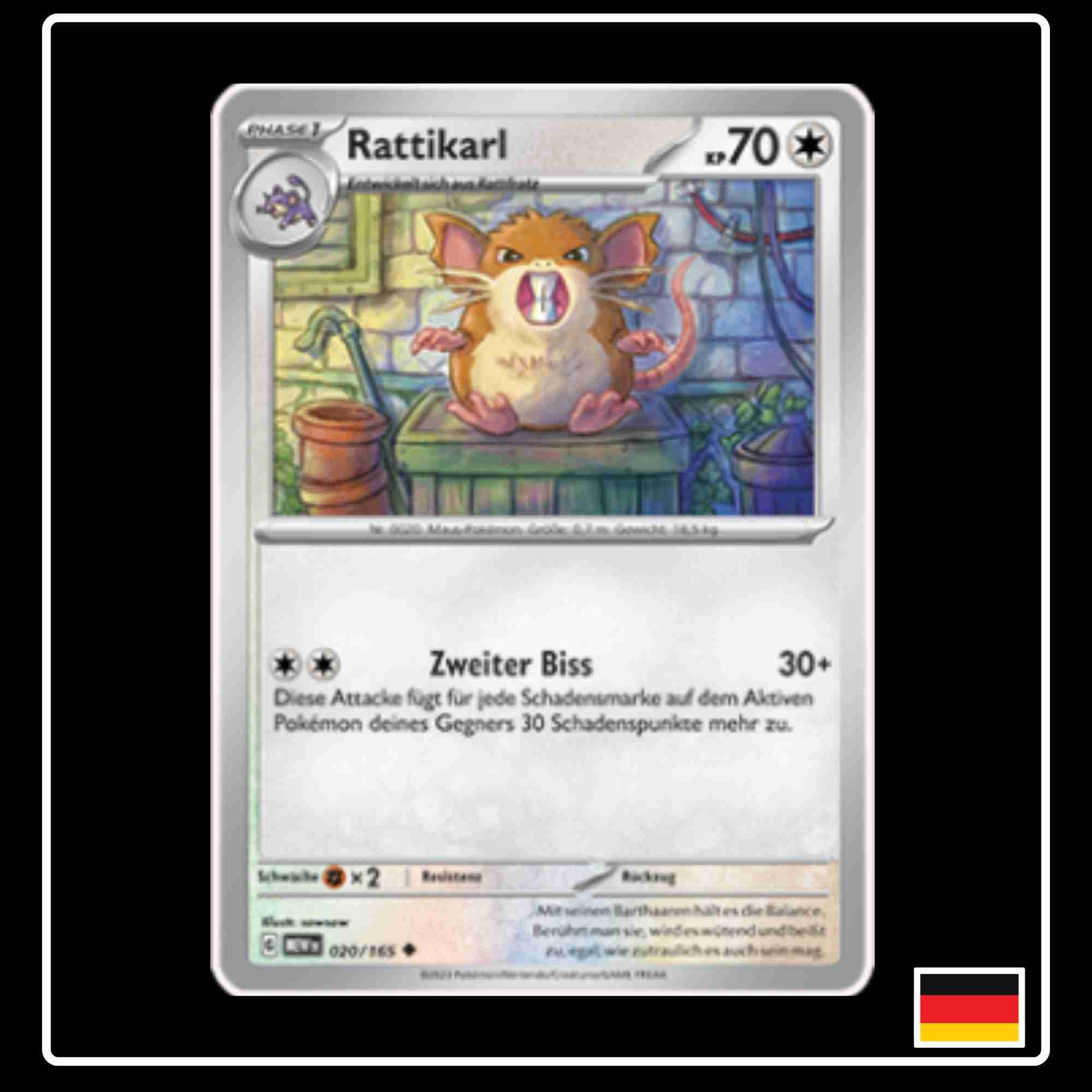 Rattikarl 020/165 aus dem Pokemon Set Karmesin & Purpur 151 