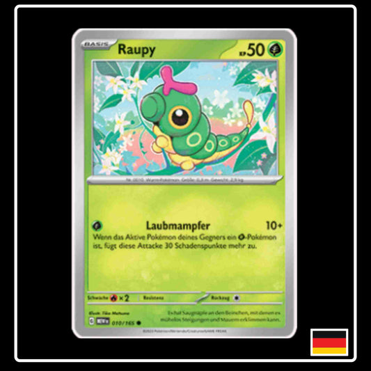 Raupy 010/165 aus dem Pokemon Set Karmesin & Purpur 151 