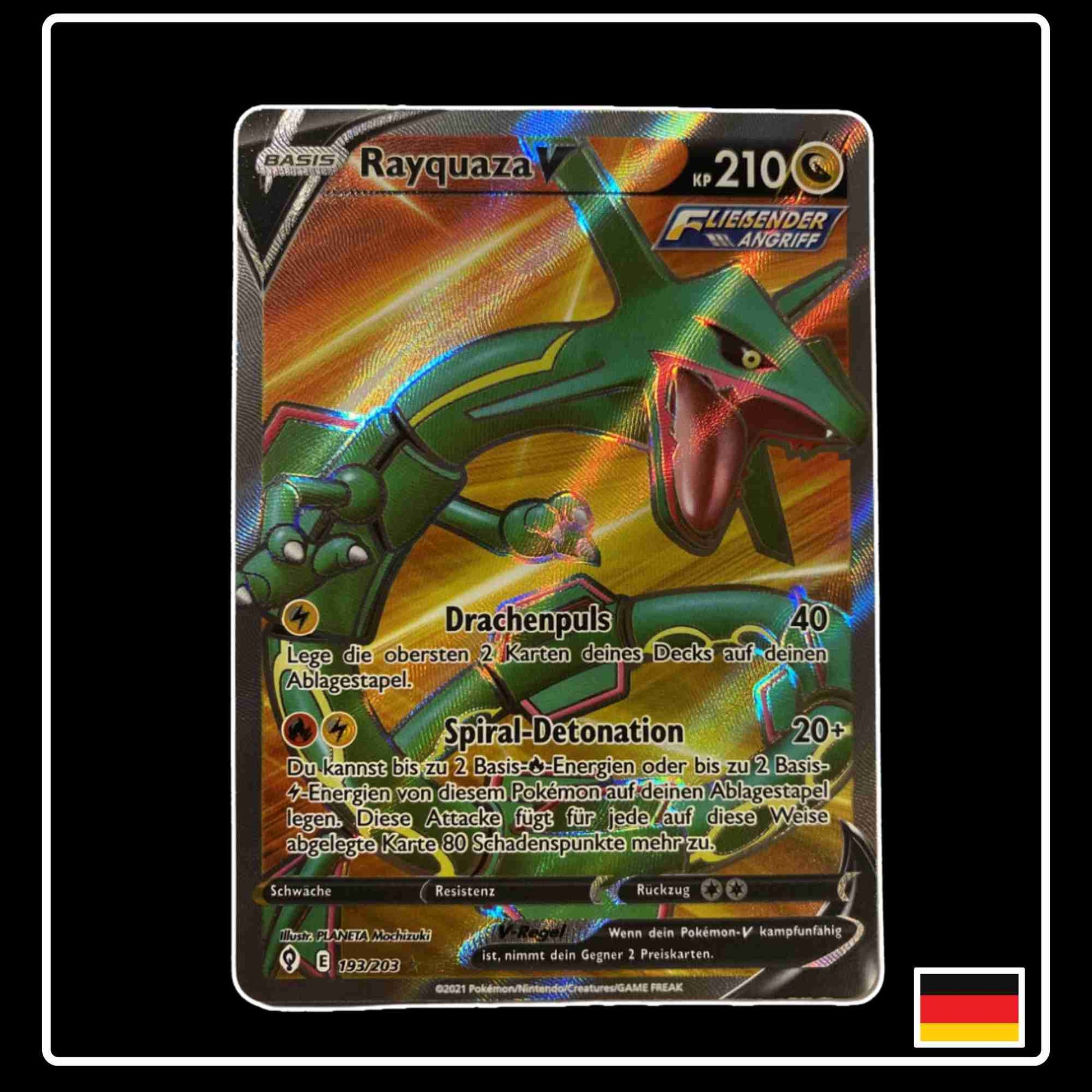 Rayquaza V Full Art 193/203 Pokemon Karte aus dem Set Drachenwandel