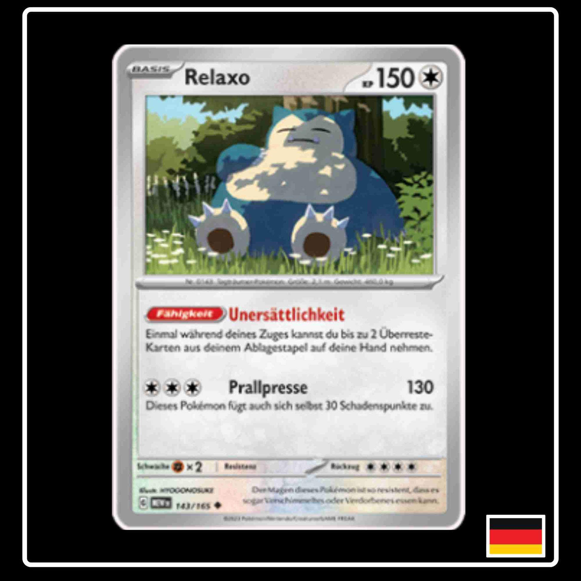 Relaxo 143/165 aus dem Pokemon Set Karmesin & Purpur 151 