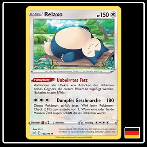 Relaxo 143/196 Pokemon Verlorener Ursprung