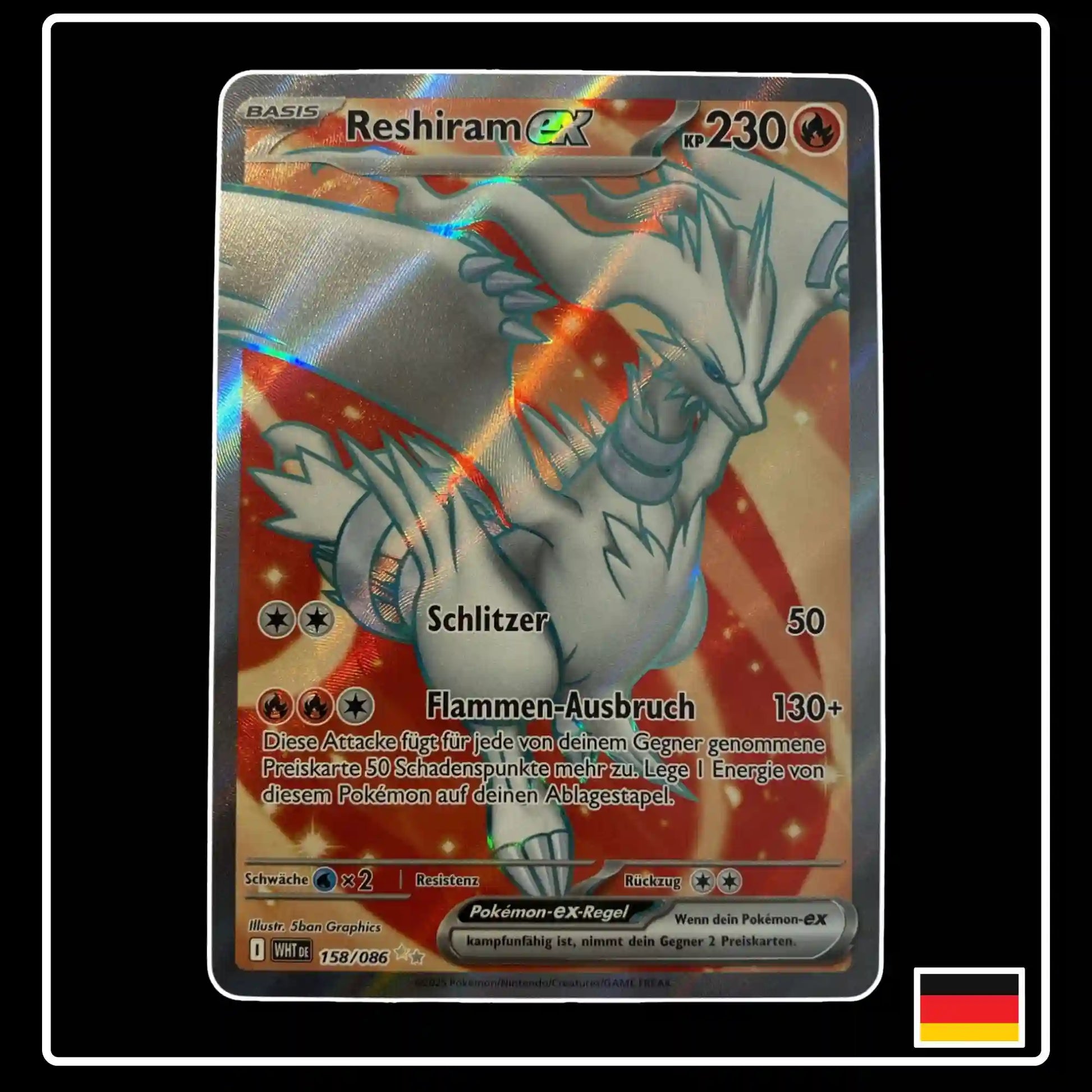 Reshiram ex Full Art 158/086 Pokemon Weisse Flammen