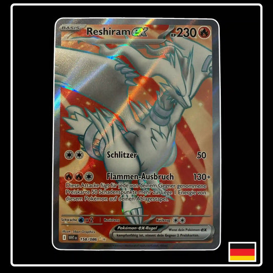 Reshiram ex Full Art 158/086 Pokemon Weisse Flammen