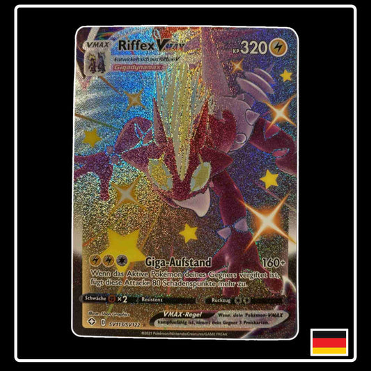 Riffex VMAX Shiny SV113/SV122 Pokemon Karte aus Glänzendes Schicksal