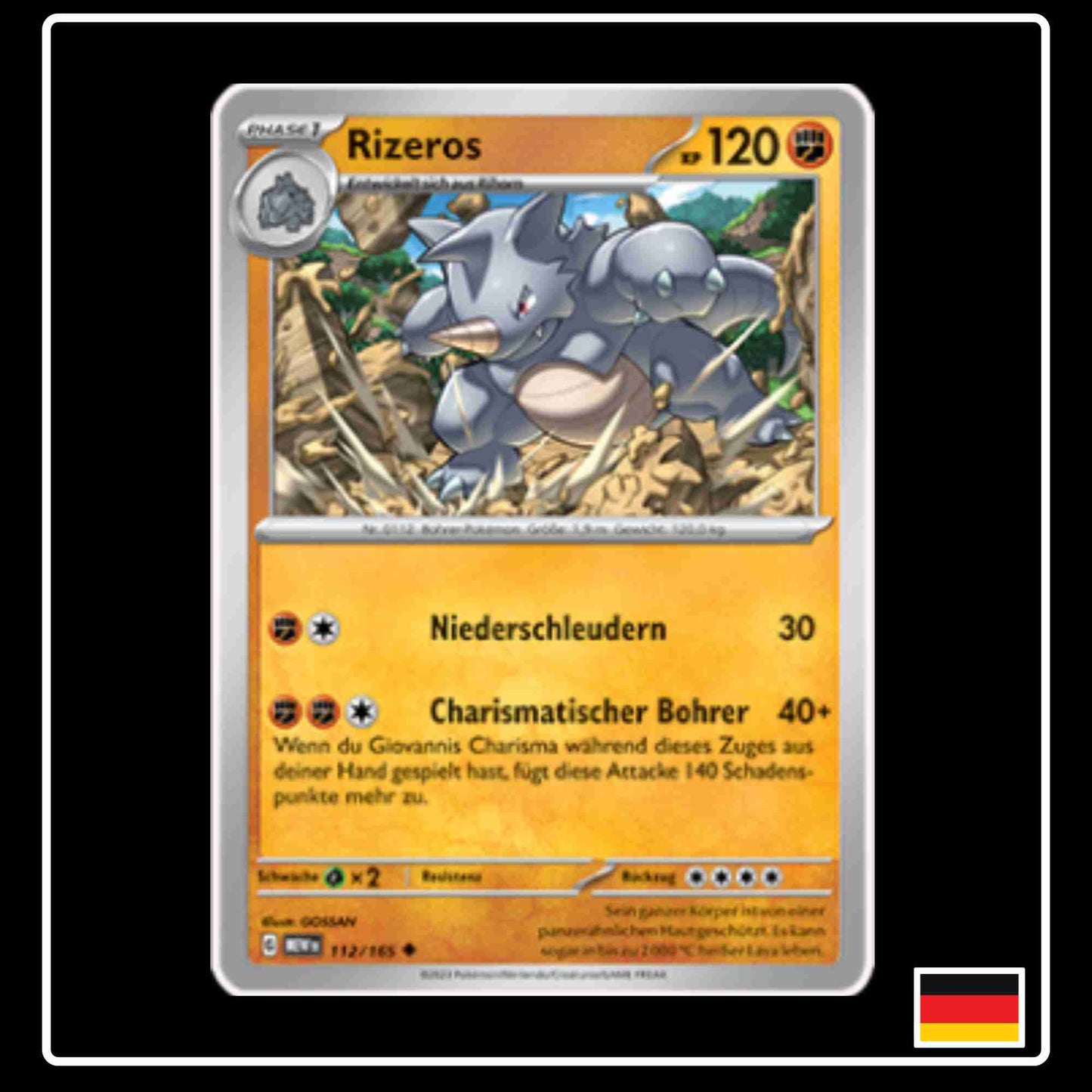 Rizeros 112/165 aus dem Pokemon Set Karmesin & Purpur 151 