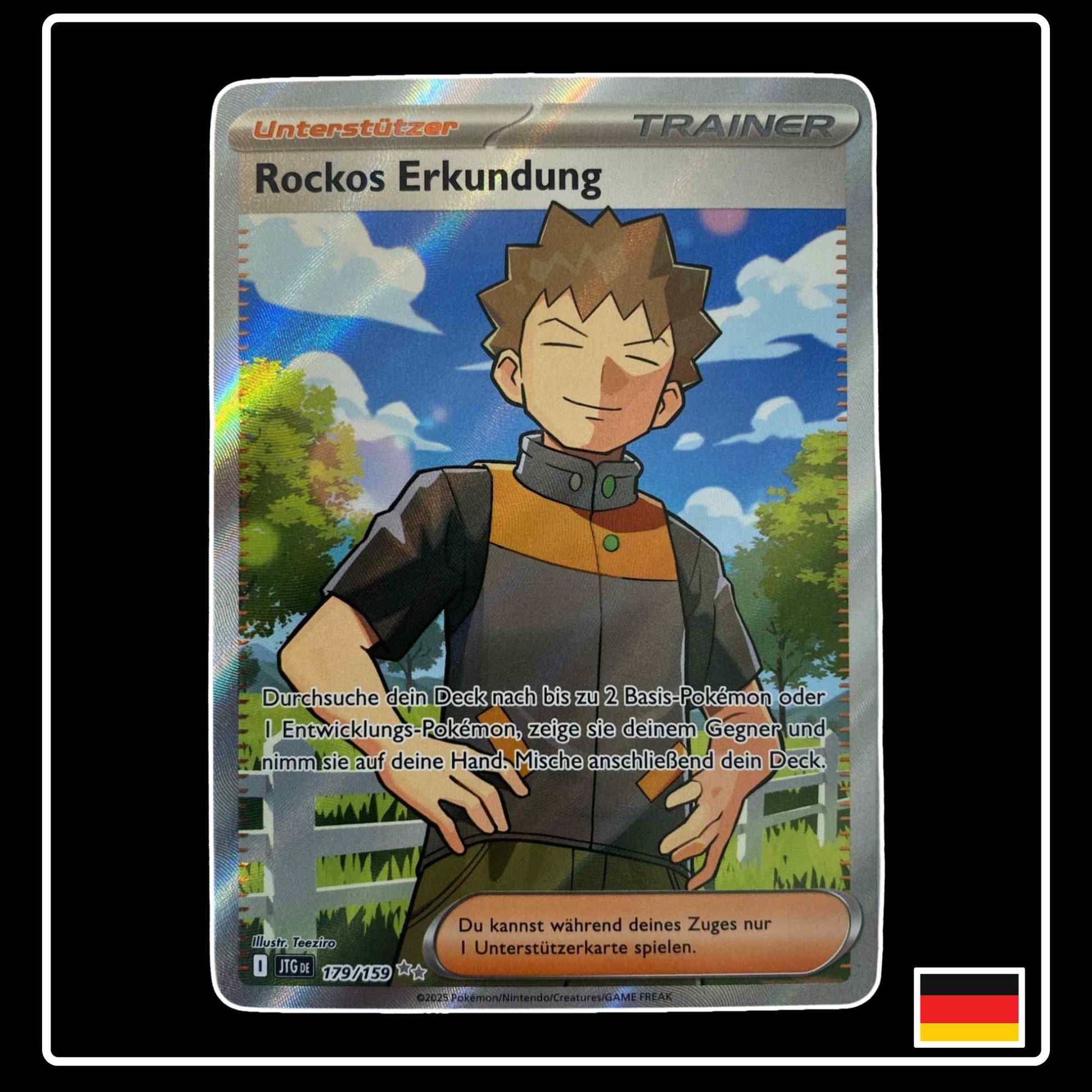 Rockos Erkundung Trainer Full Art Pokemon Karte aus Reisegefährten - holo und selten! 