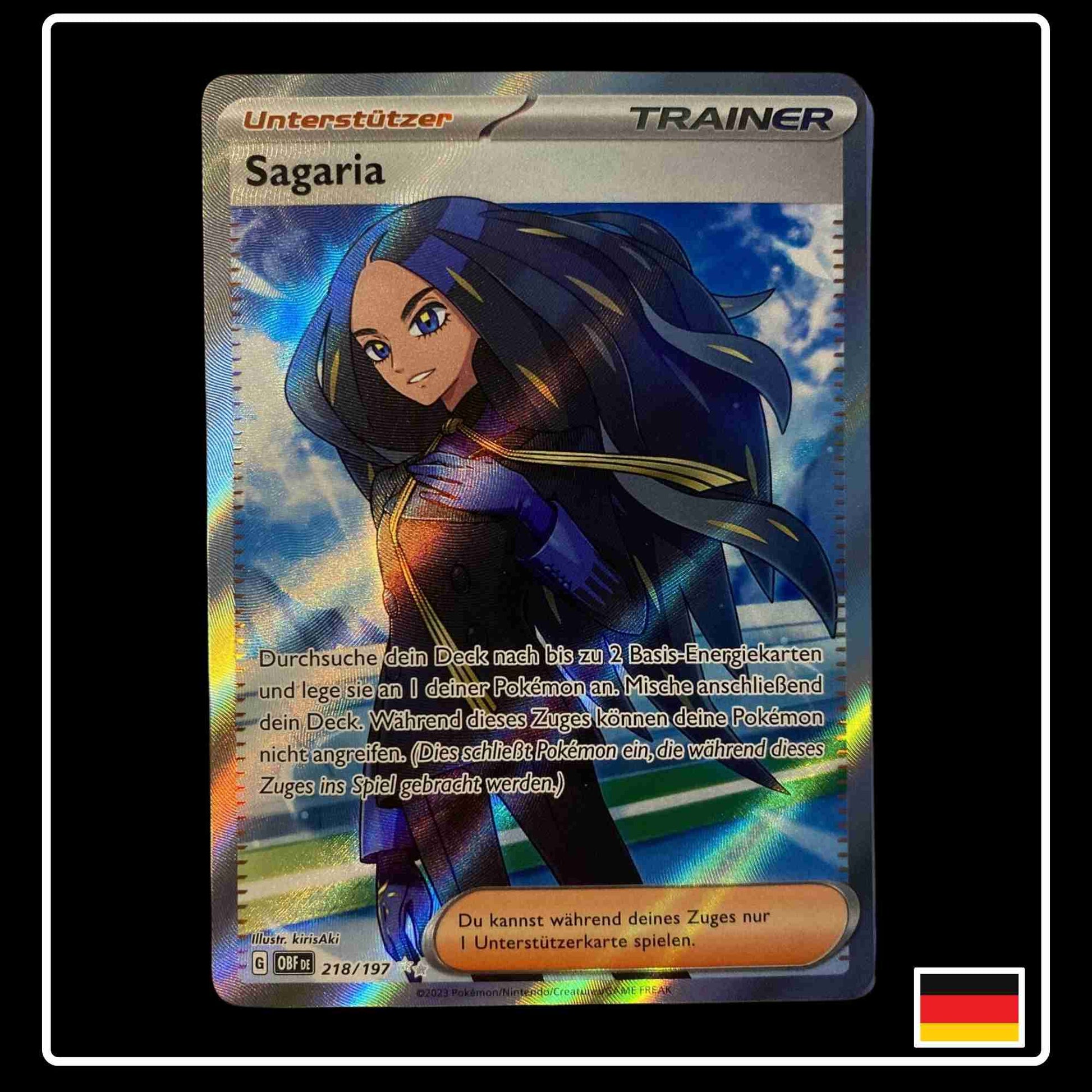 Trainer Sagaria Pokemon Karte aus dem Set Obsidianflammen