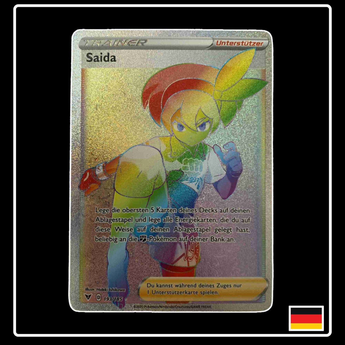 Pokemon Karte Saida Rainbow 193/185 aus dem Schwert & Schild Set Farbenschock