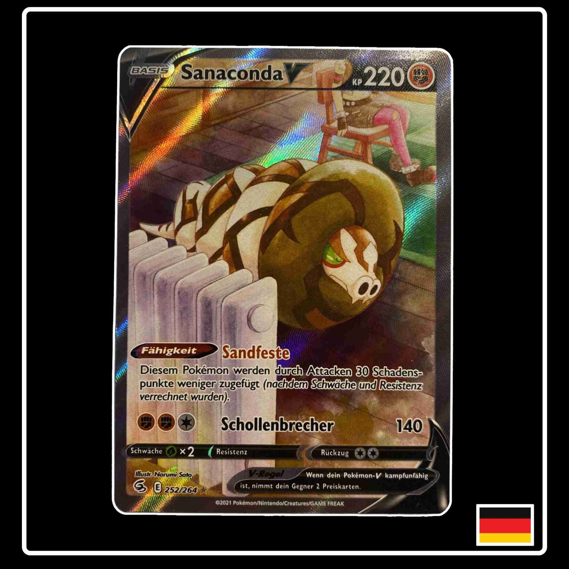 Sanaconda V Alt Art Pokemon Karte 252/264 aus dem Set Fusion Strike