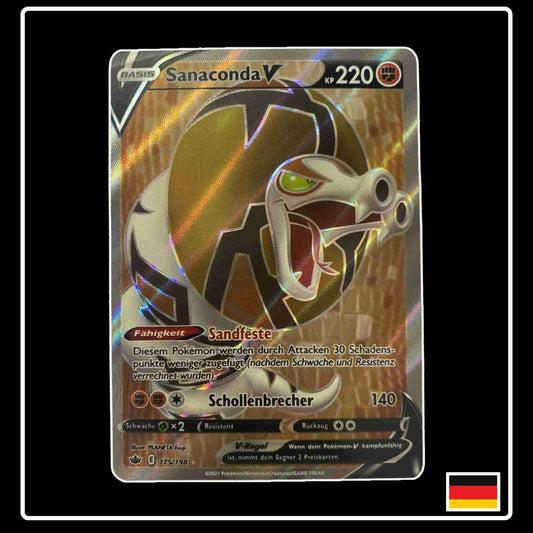 Pokemon Karte Sanaconda V Full Art 175/198 aus dem Schwert & Schild Set Schaurige Herrschaft