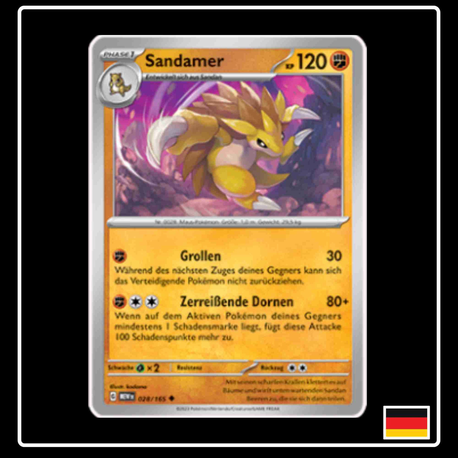 Sandamer 028/165 aus dem Pokemon Set Karmesin & Purpur 151 