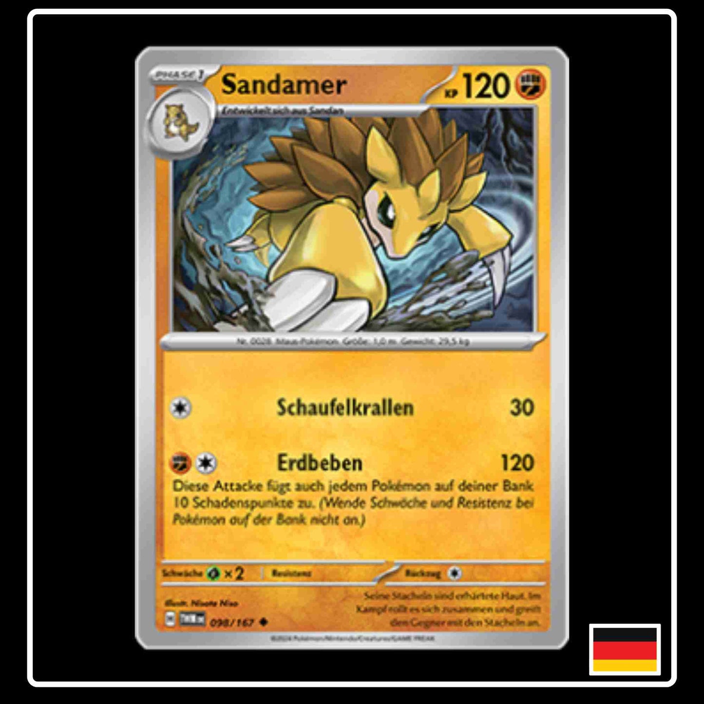 Sandamer Pokemon Karte 098/167 aus dem Set Maskerade im Zwielicht