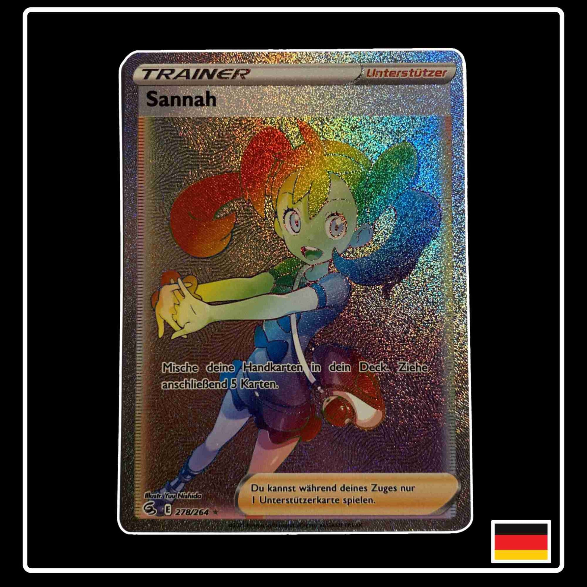 Sannah Trainer Rainbow Pokemon Karte aus dem Set Fusionsangriff