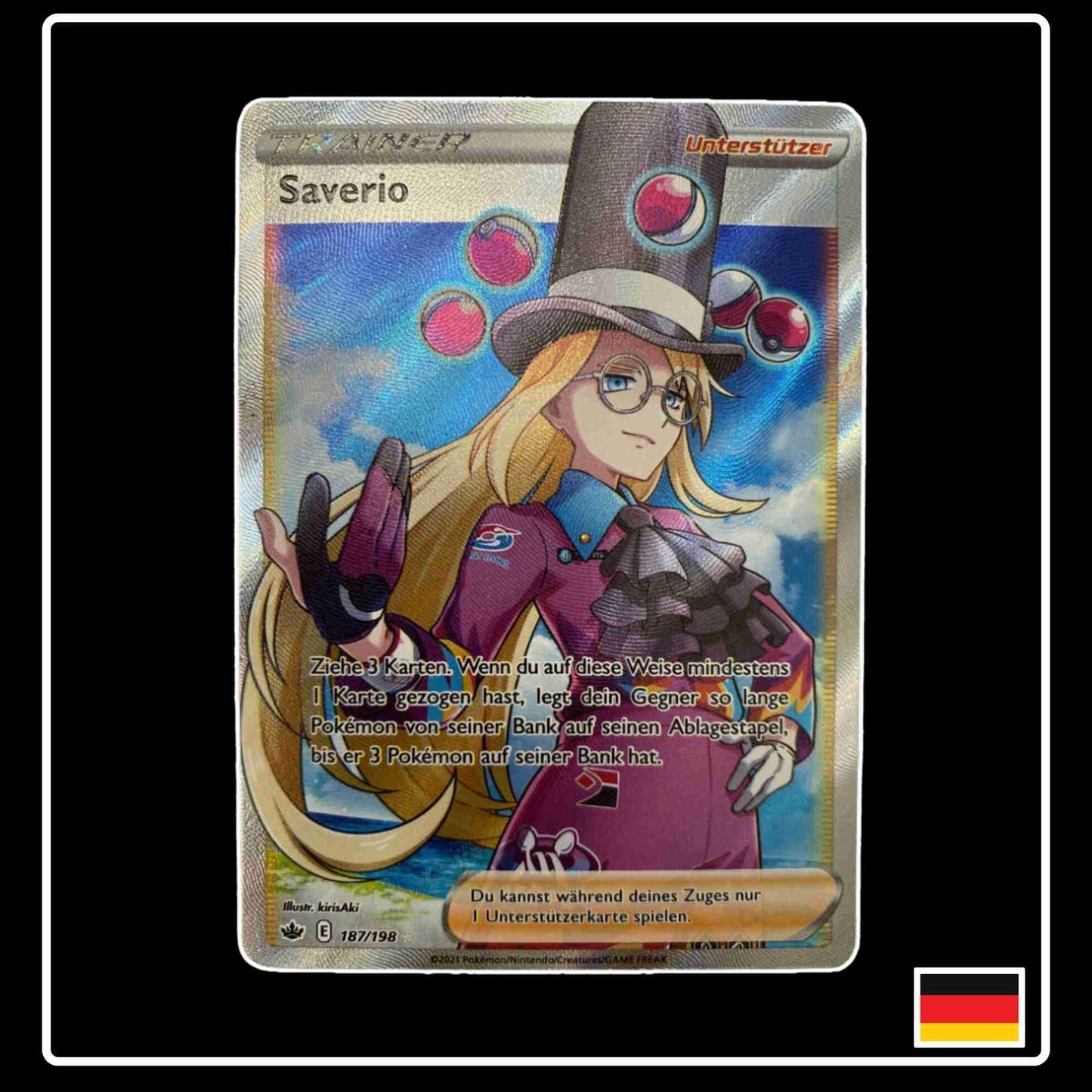 Saverio Full Art 187/198 aus dem Pokemon Set Schaurige Herrschaft