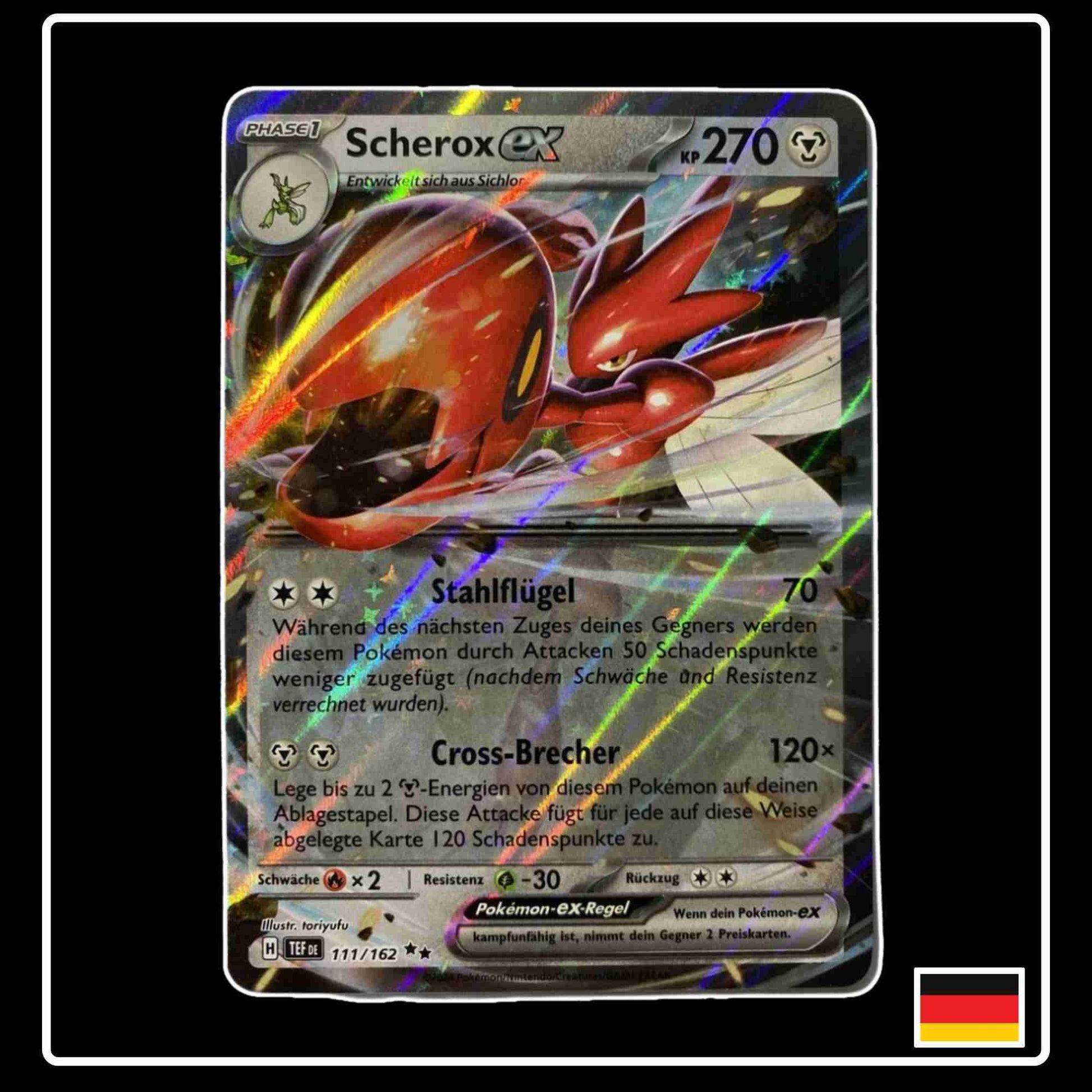 Scherox ex Double Rare Pokemon Karte 111/162 aus dem Set Gewalten der Zeit