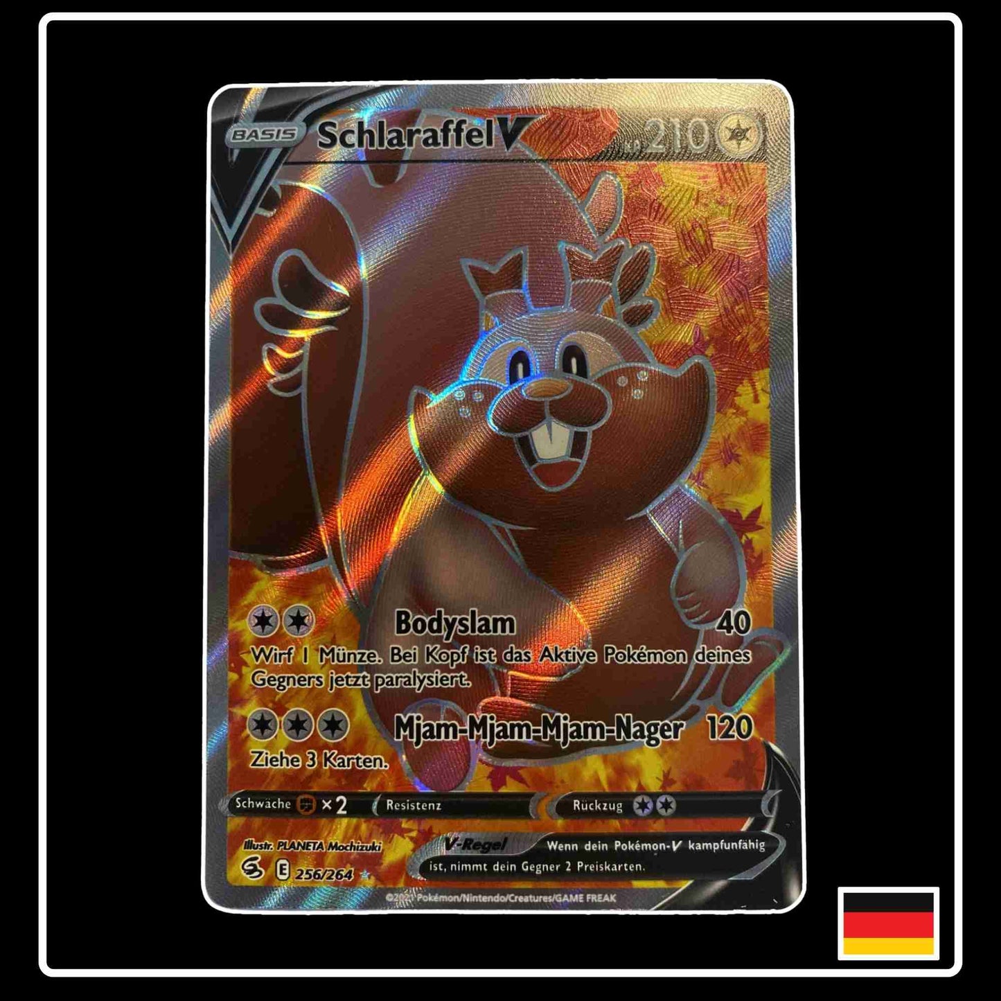 Schlaraffel V Full Art Pokemon karte aus dem Set Fusionsangriff