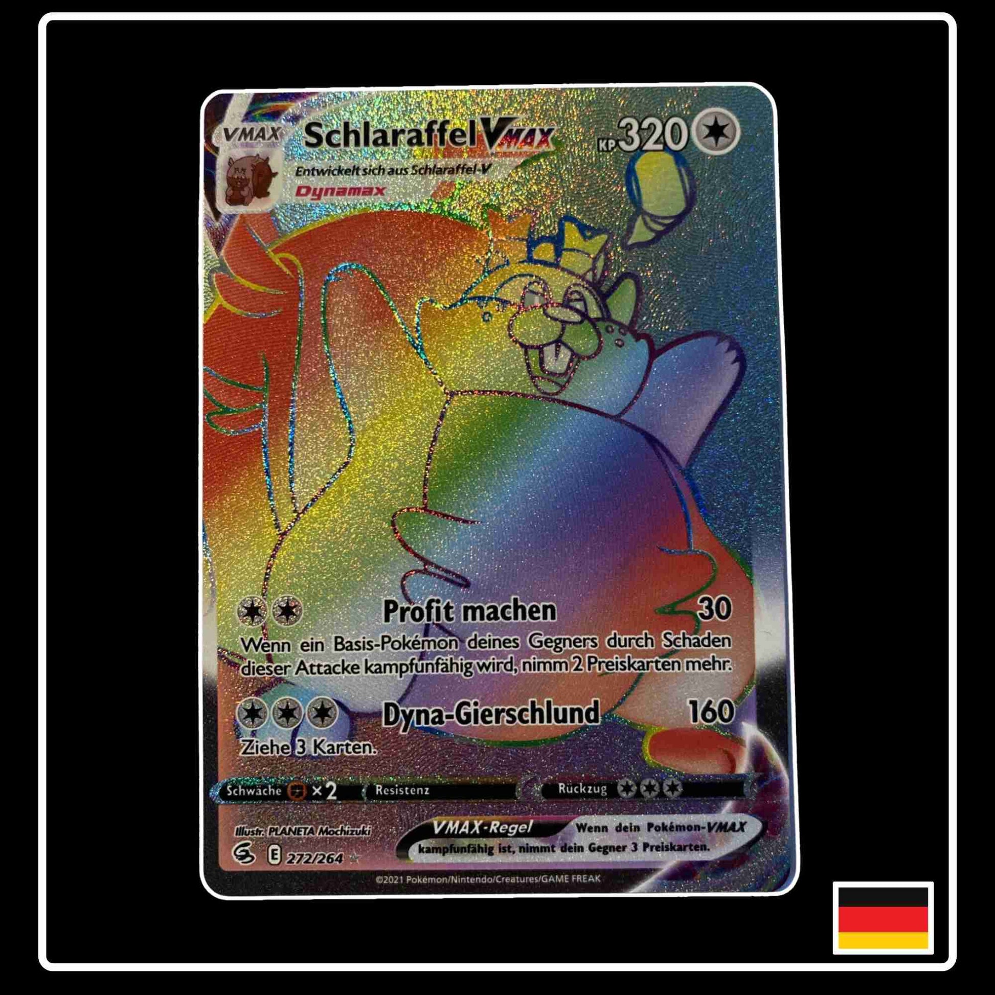 Schlaraffel VMAX Rainbow Pokemon karte aus dem Set Fusion Strike