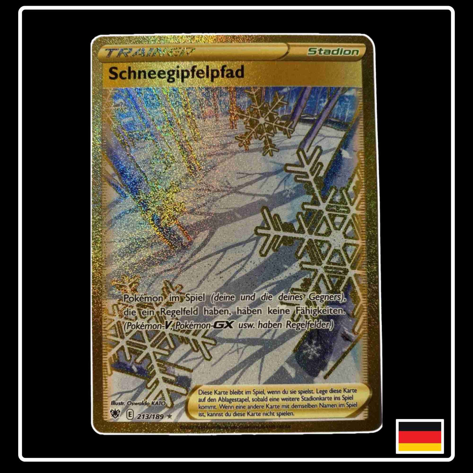 Schneegipfelpfad GOLD 213/189 Pokemon Karte aus Astralglanz