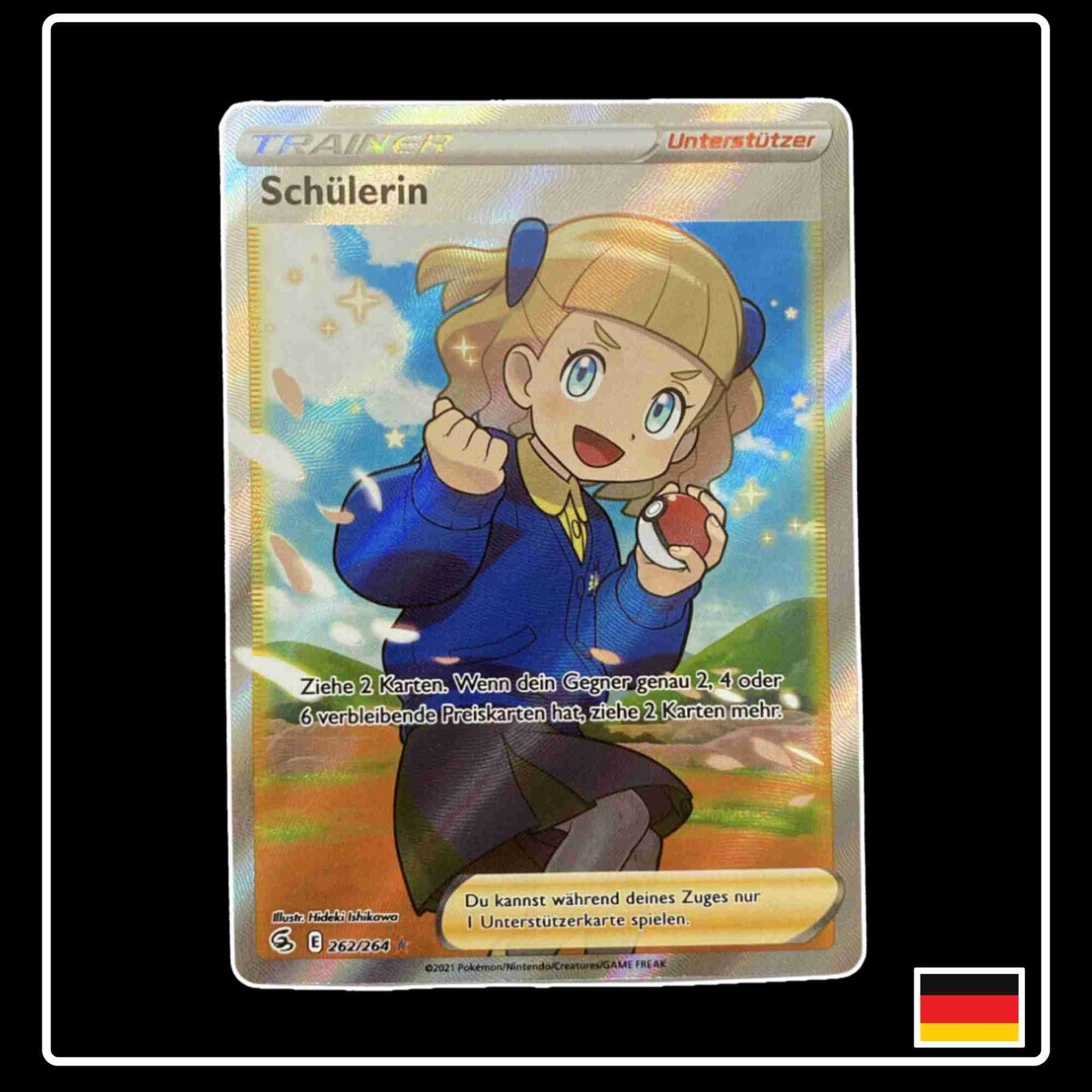 Schülerin Full Art Trainer Pokemon Karte aus dem Set Fusion Strike