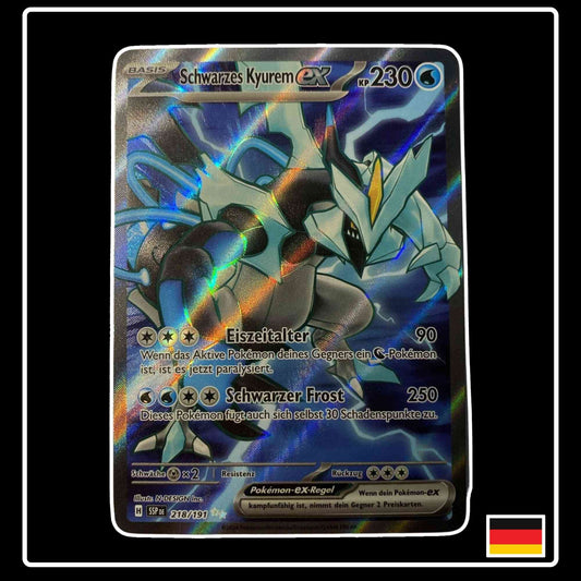 Schwarzes Kyurem ex Full Art 218/191 Pokemon Stürmische Funken