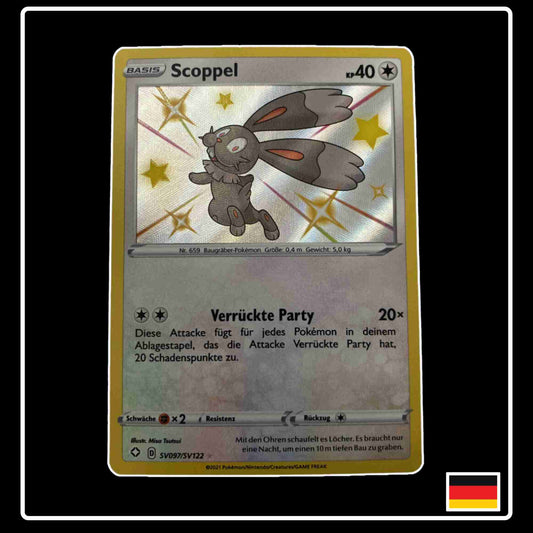 Pokemon Karte Scoppel Shiny SV097/SV122 aus dem Schwert & Schild Set Glänzendes Schicksal