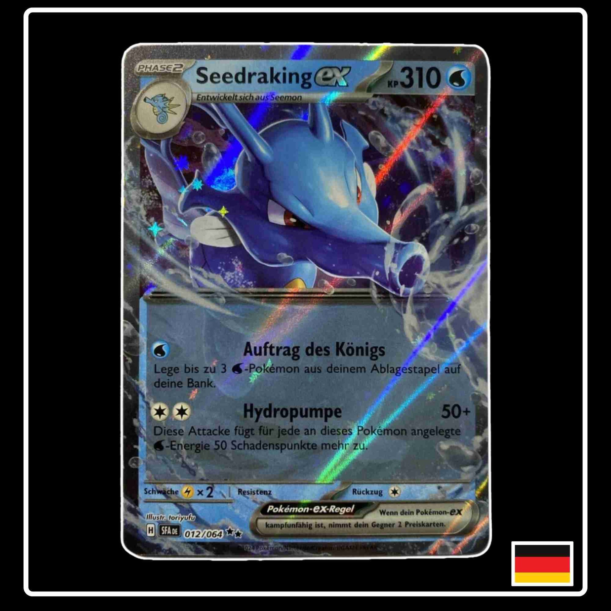 Seedraking ex seltene Pokemon Karte 012/064 aus dem Karmesin & Purpur Set Nebel der Sagen