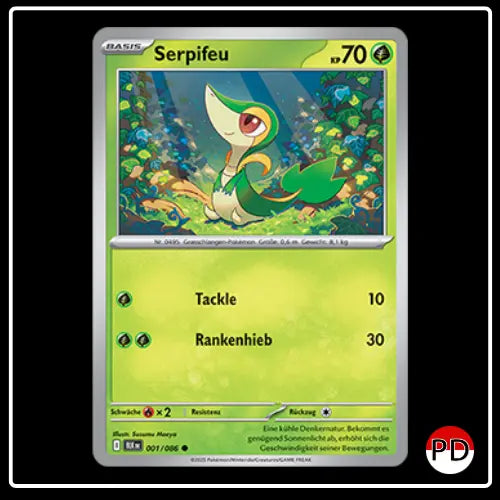 Serpifeu 001/086 Pokemon Schwarze Blitze