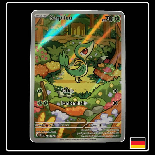 Serpifeu Illustration Rare 087/086 Pokemon Schwarze Blitze