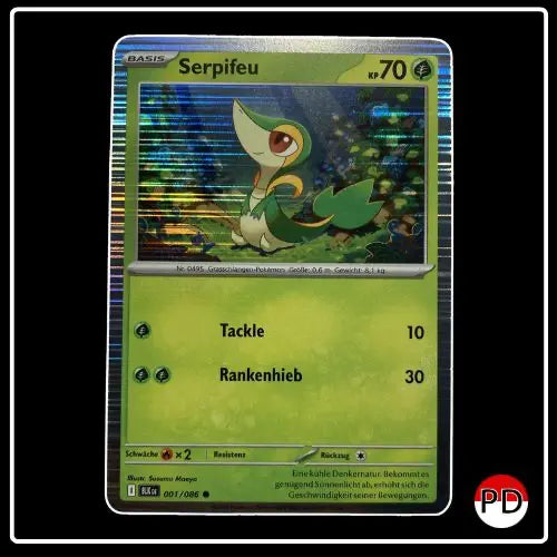 Serpifeu Holo Rare 001/086 Pokemon Scjwarze Blitze (PROMO)