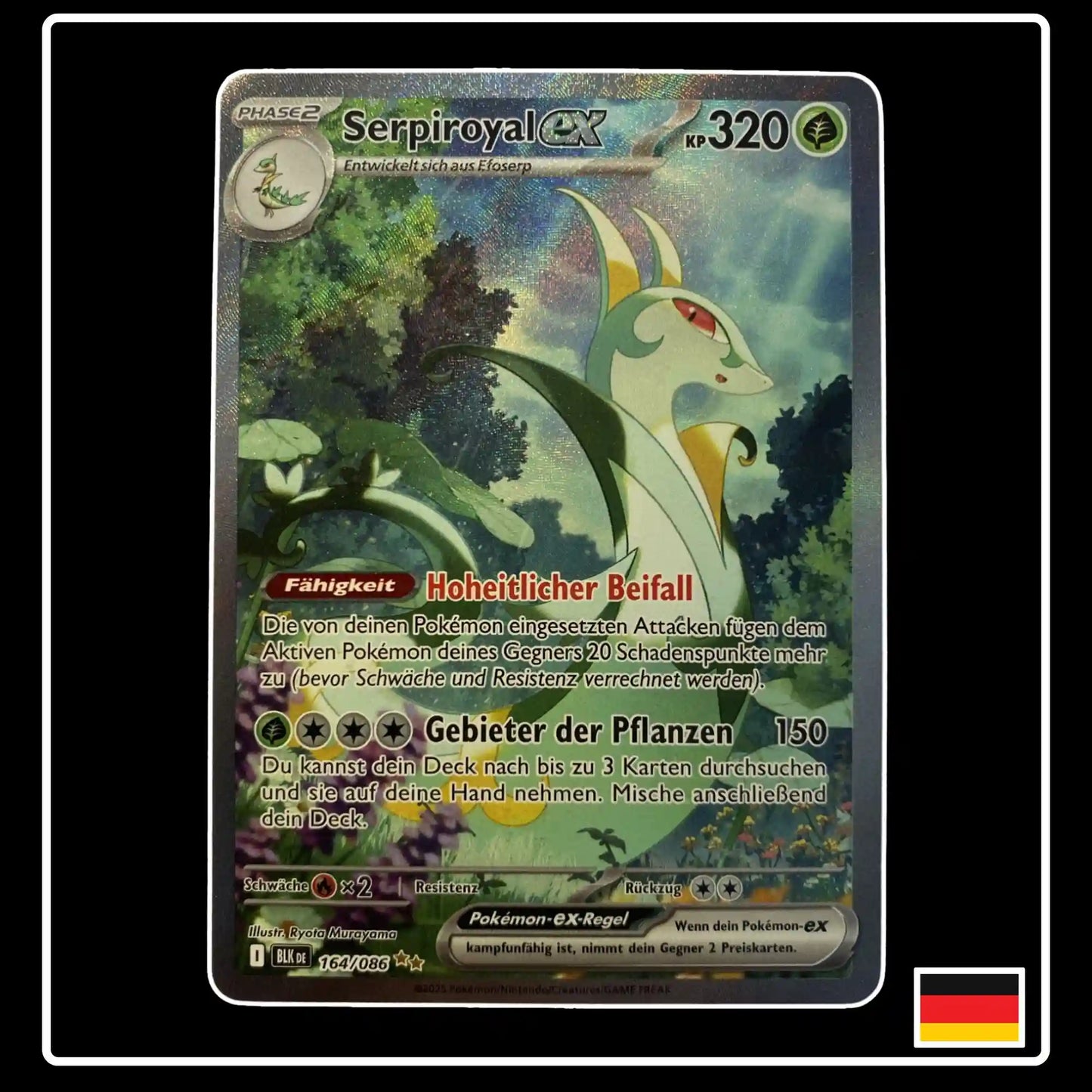 Serpiroyal ex Special Illustration Rare 164/086 Pokemon Schwarze Blitze