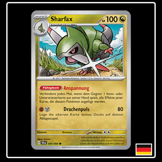 Sharfax 045/064 Pokemon Karte aus Karmesin und Purpur Nebel der Sagen