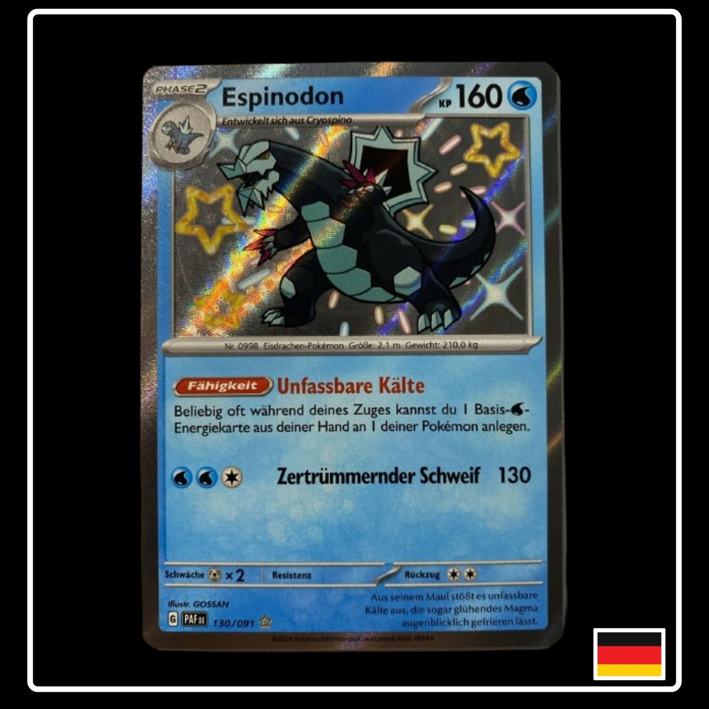 Shiny Espinodon Pokemon Karte aus Paldeas Schicksale in Deutsch