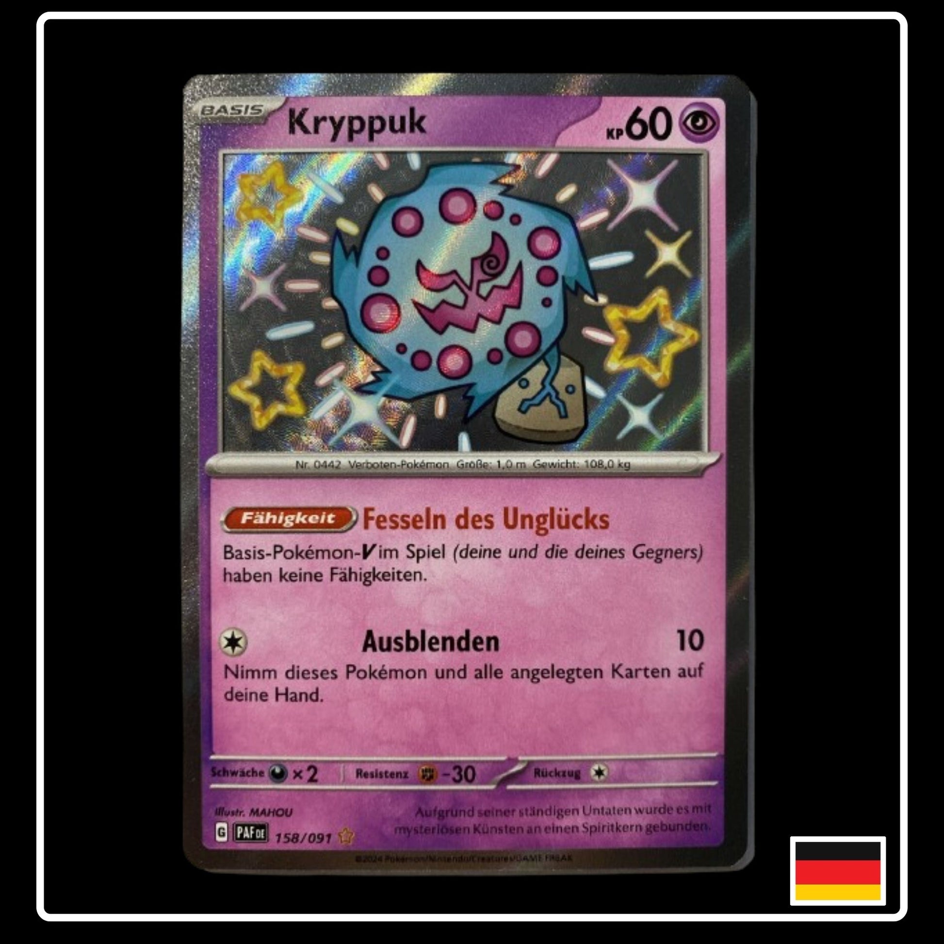 Shiny Kryppuk Pokemon Karte aus Paldeas Schicksale in Deutsch