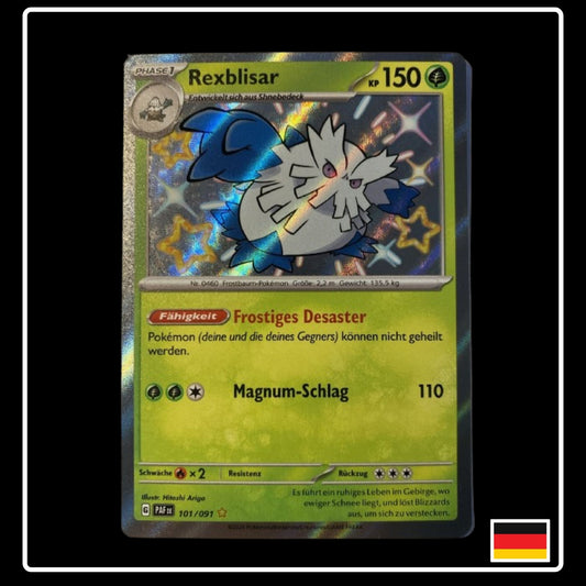 Shiny Rexblisar Pokemon Karte aus Paldeas Schicksale in Deutsch