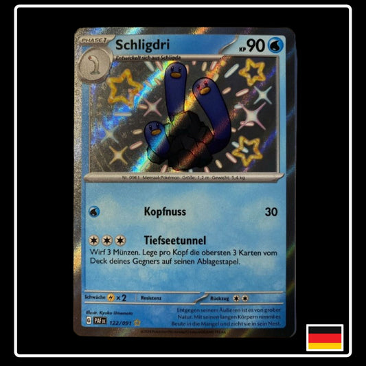 Shiny Schligdri Pokemon Karte aus Paldeas Schicksale in Deutsch