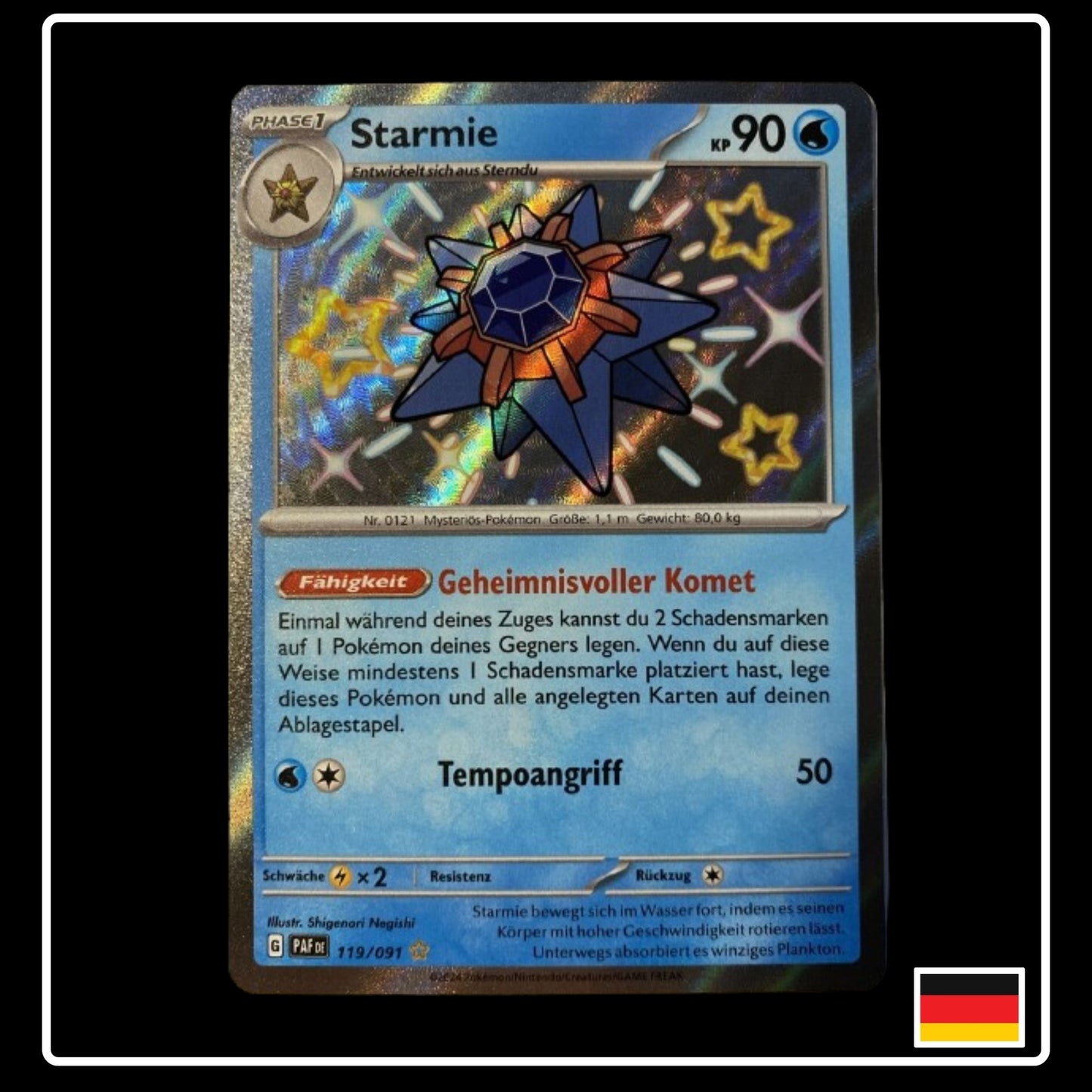 Shiny Pokemon Karte Starmie aus Paldeas Schicksale in Deutsch