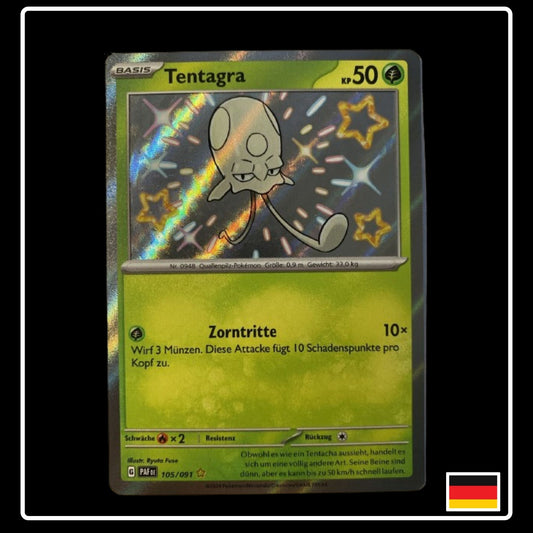 Shiny Tentagra Pokemon Karte aus Paldeas Schicksale in Deutsch
