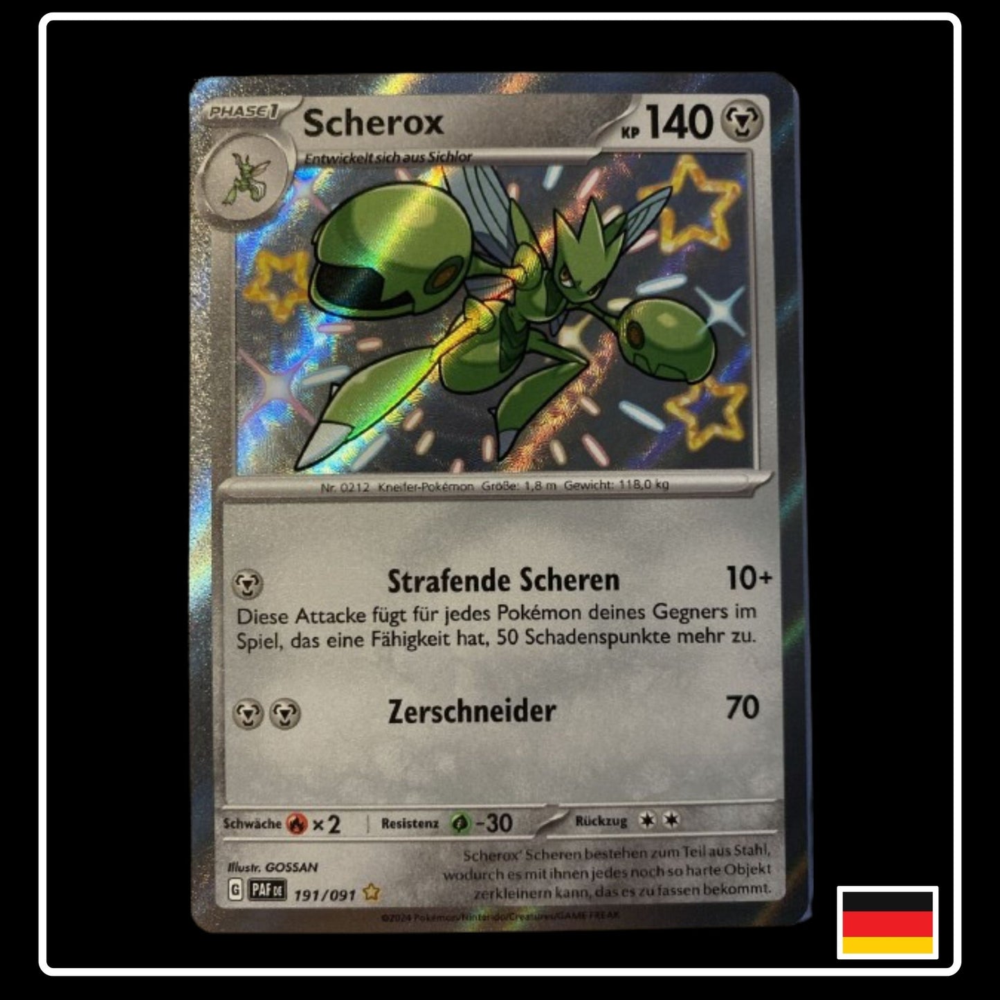 Shiny Pokemon Scherox aus dem Set Paldeas Schicksale mit der Setnummer 191/091