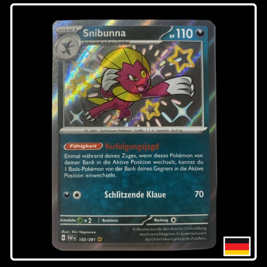 Shiny Snibunna Pokemon Karte aus Paldeas Schicksale