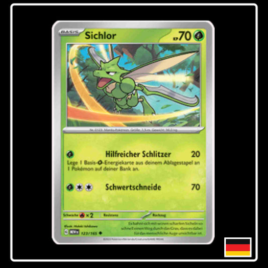 Sichlor 123/165 aus dem Pokemon Set Karmesin & Purpur 151 